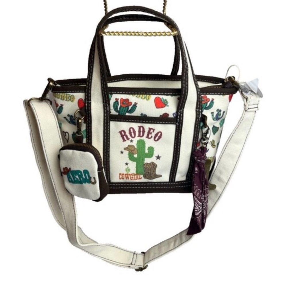 Aeropostale Western Rodeo Cowgirl Mini Tote with Coin Purse Boot Charm BNWT